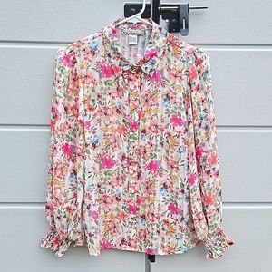 A. Calin Flying Tomato Floral Button Down Blouse